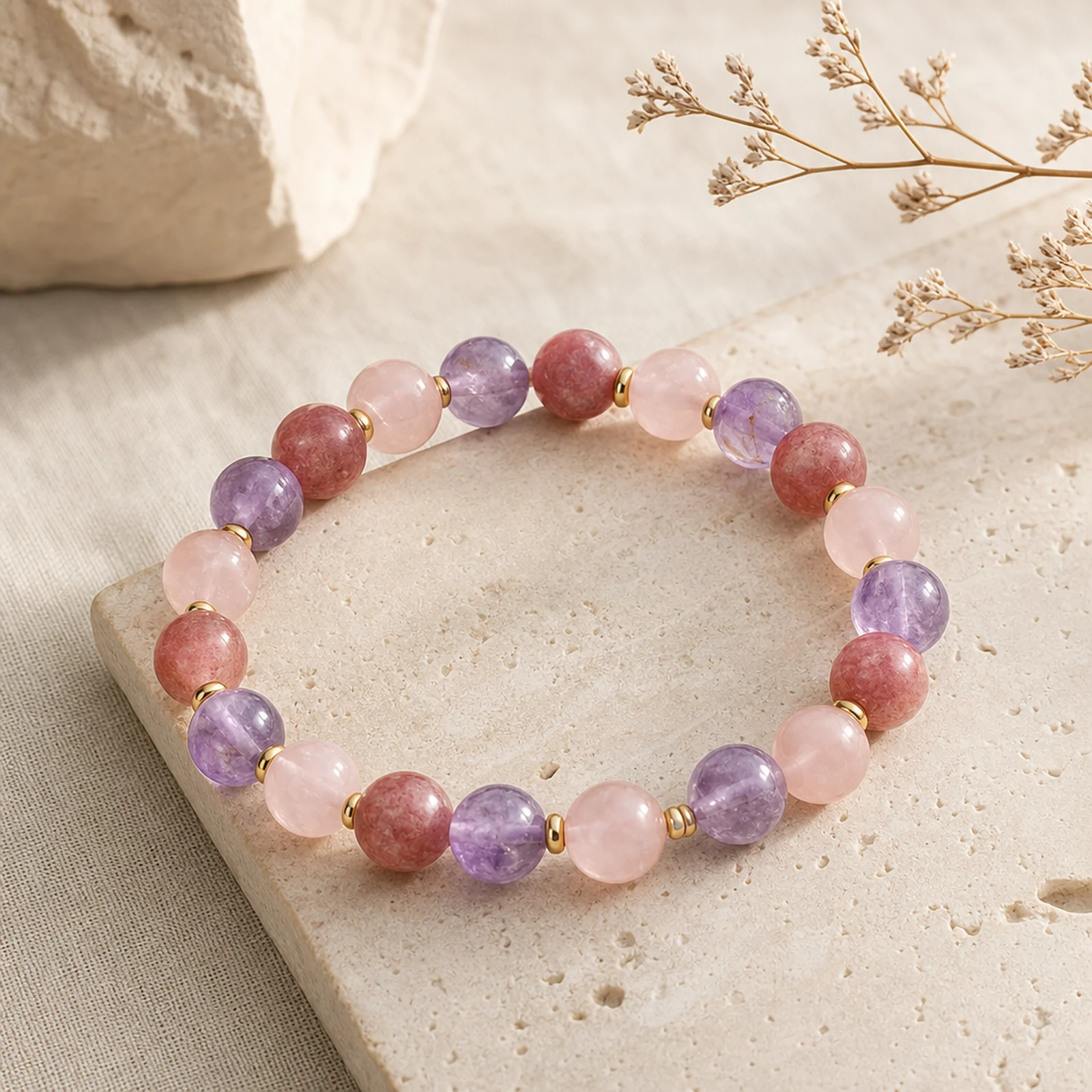 Rose Amethyst Bracelet alternate angle