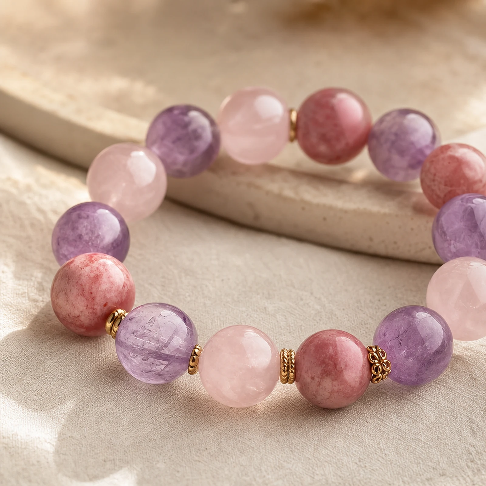 Rose Amethyst Bracelet material detail