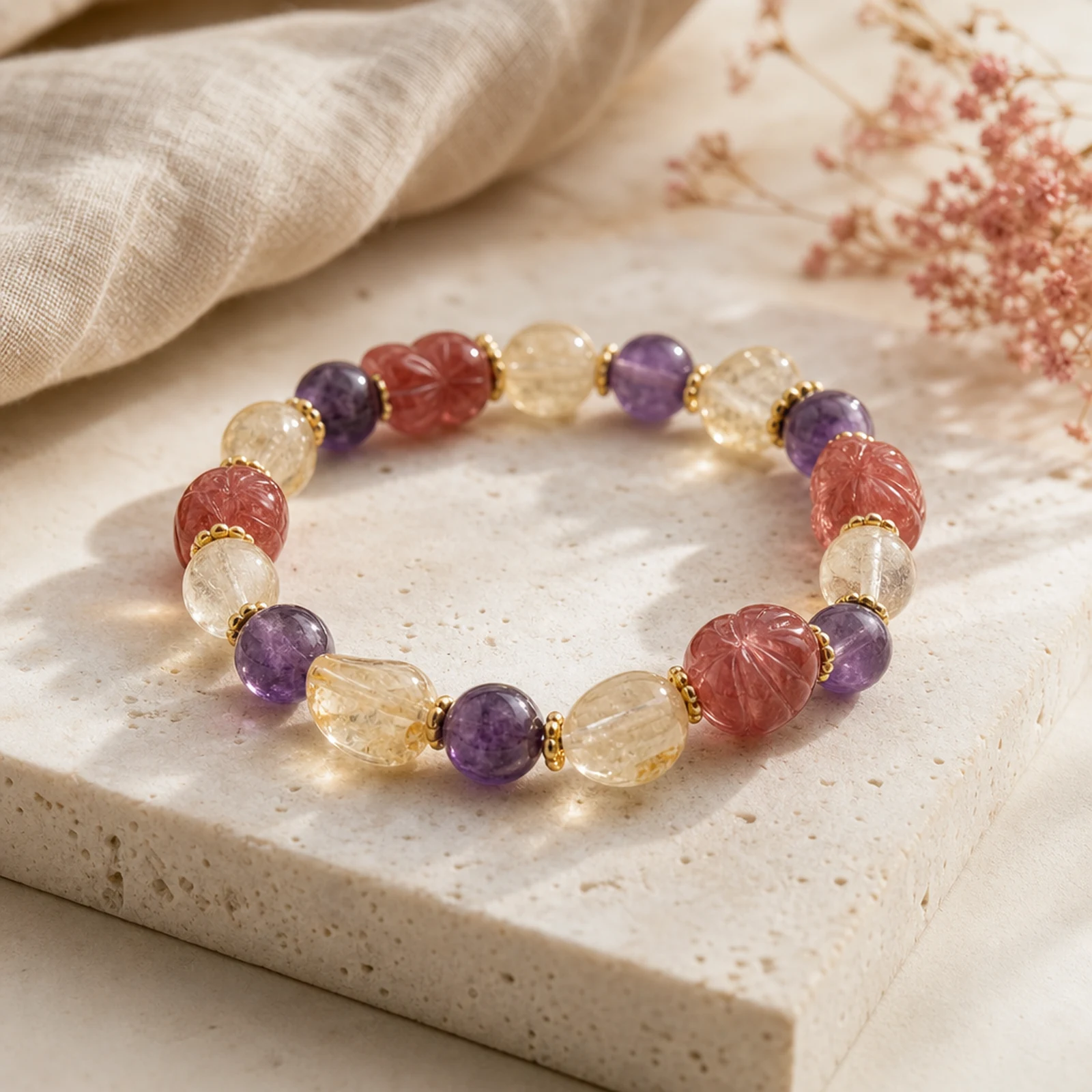 Rosefire Quartz Bracelet alternate angle
