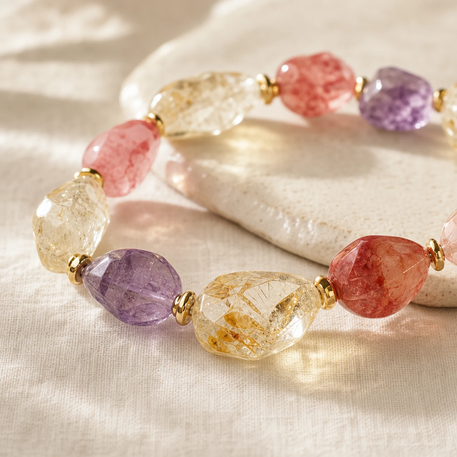 Rosefire Quartz Bracelet material detail