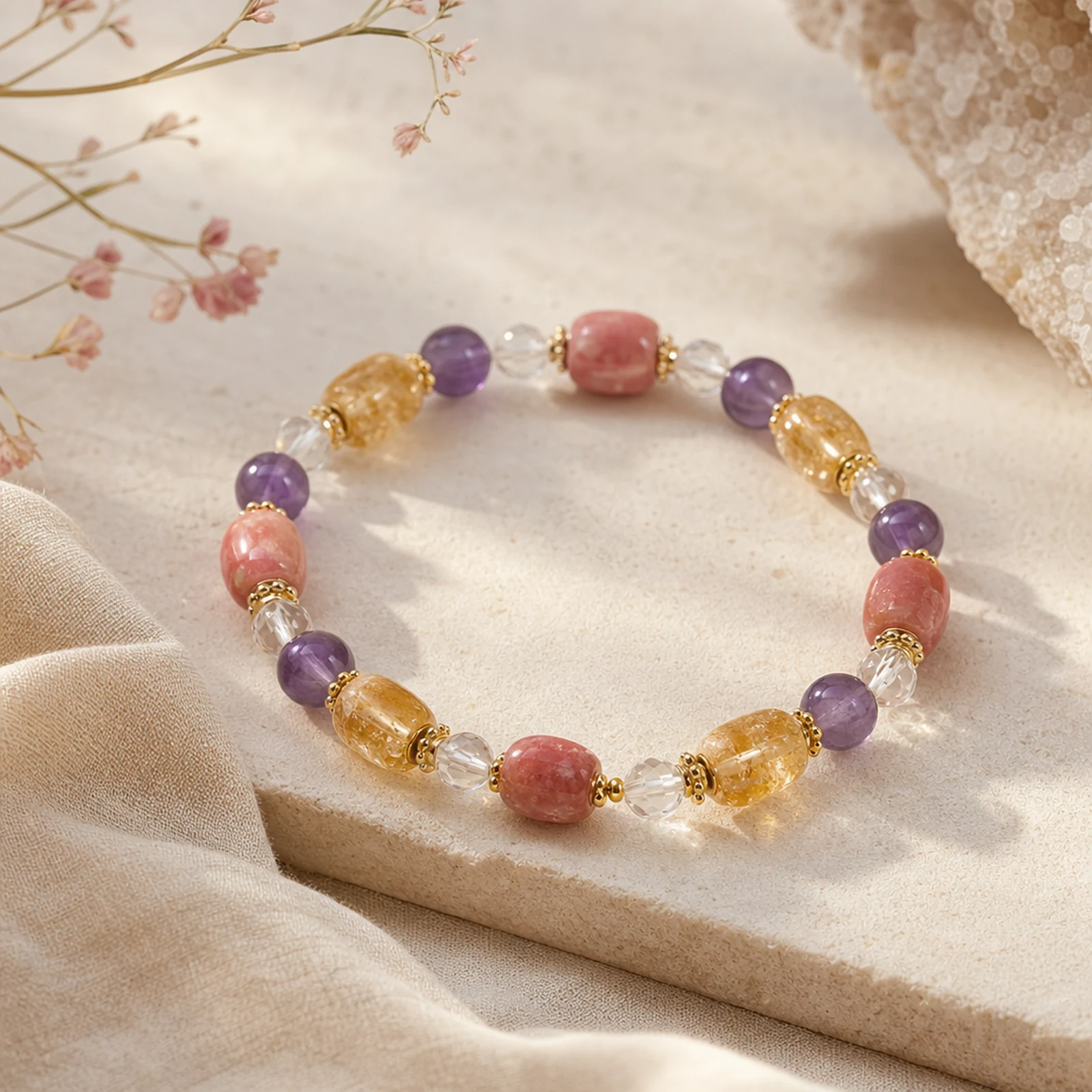 Fire Quartz Barrel Necklace alternate angle