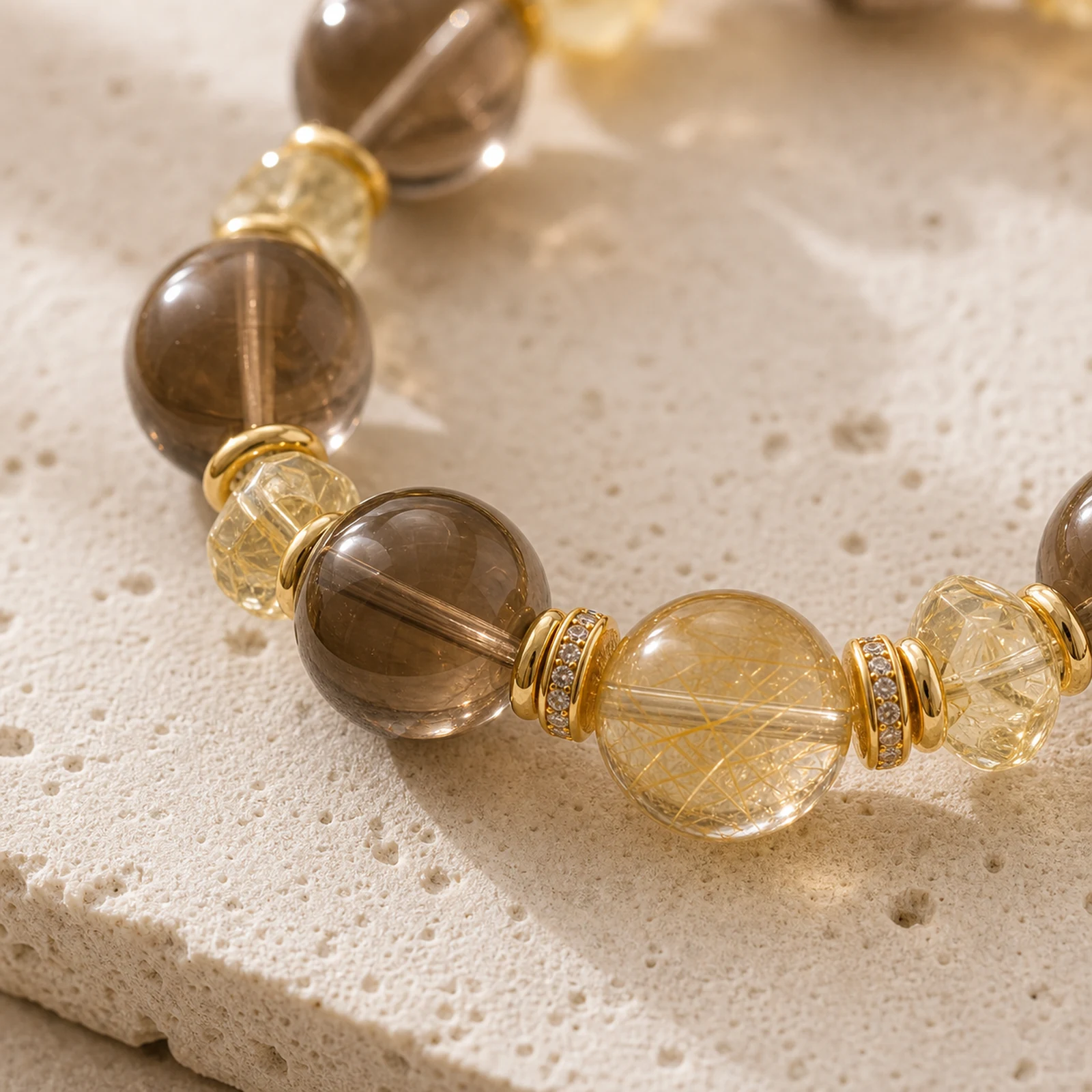 Lemurian Citrine Bracelet material detail