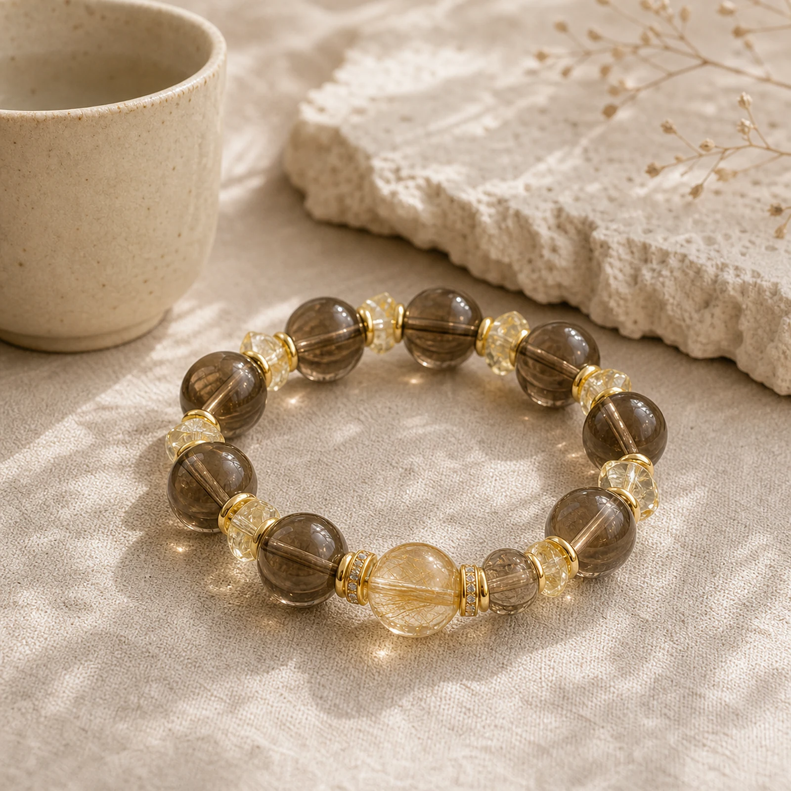 Lemurian Citrine Bracelet quiet ritual setting