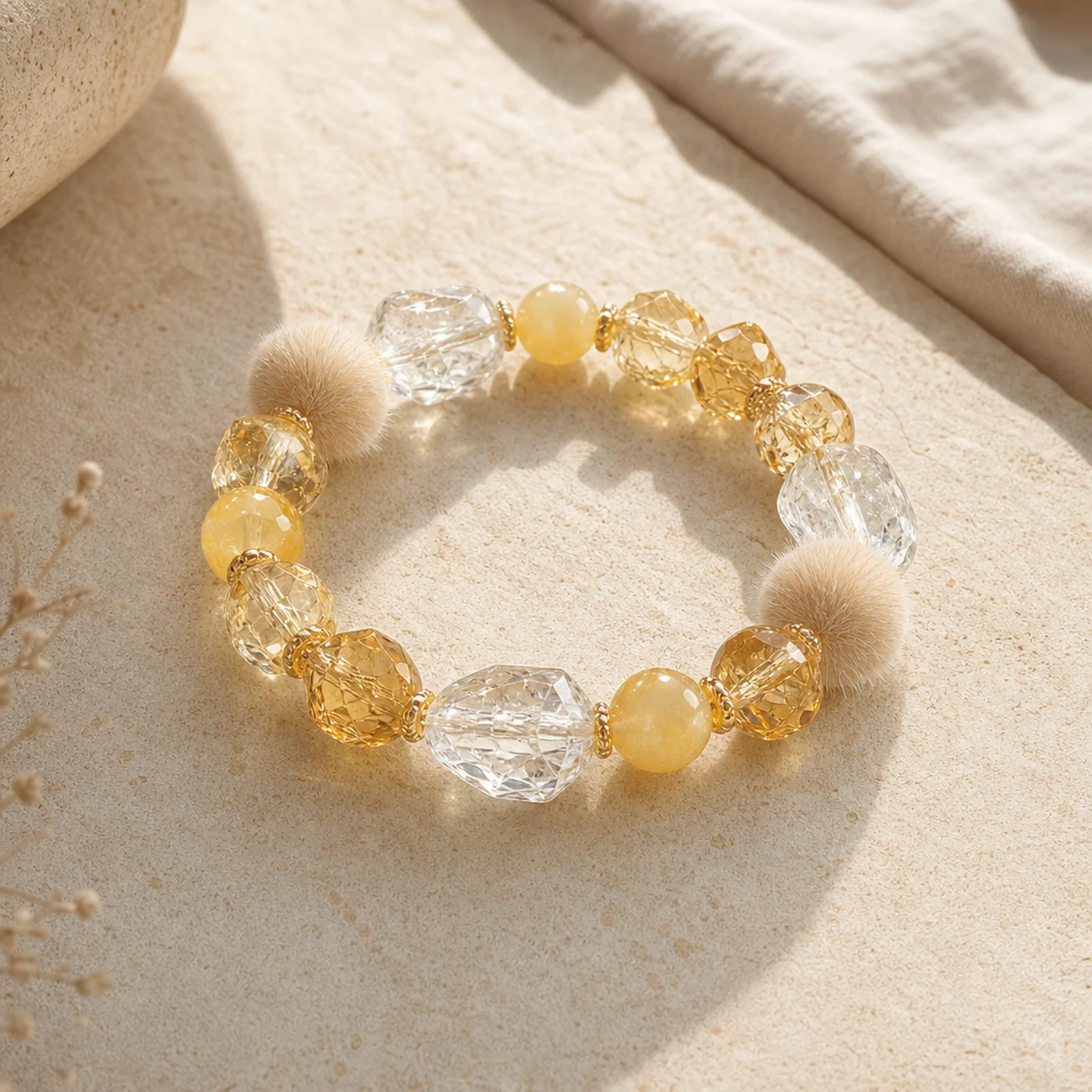 Citrine Rabbit-Hair Bracelet alternate angle