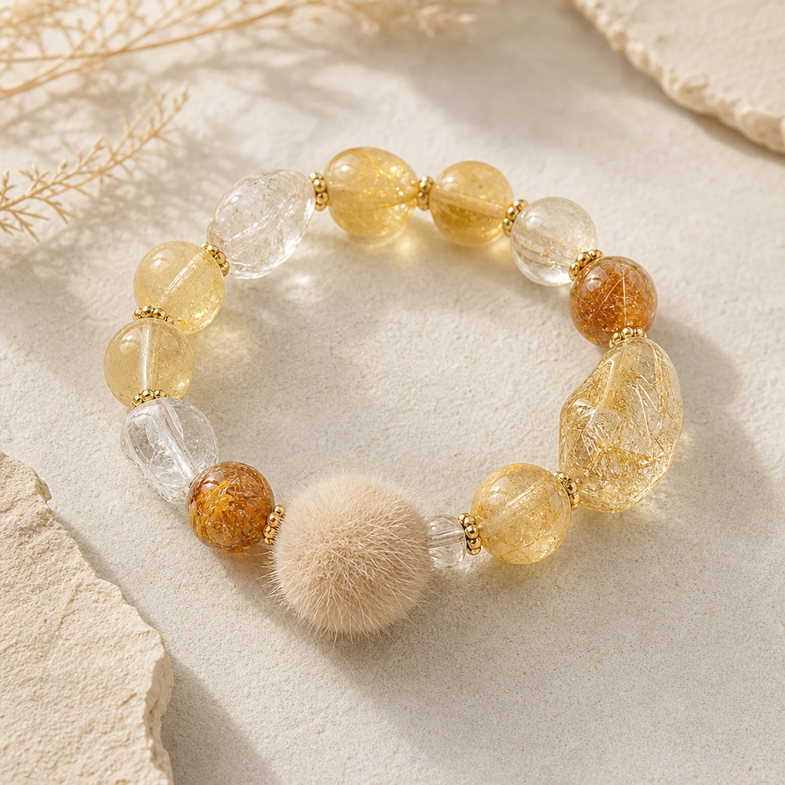 Citrine Rabbit-Hair Bracelet main view