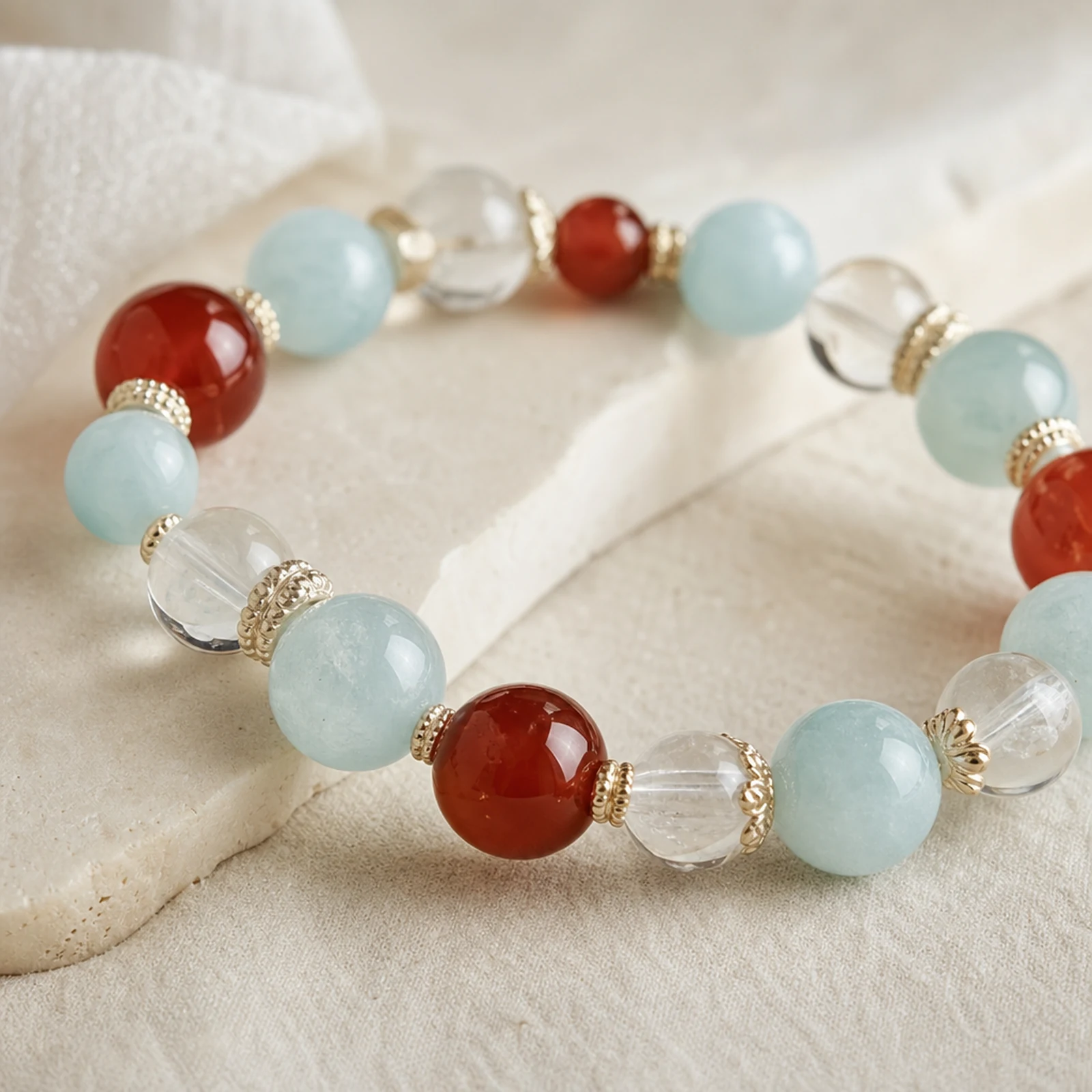 Amazonite Carnelian Bracelet material detail
