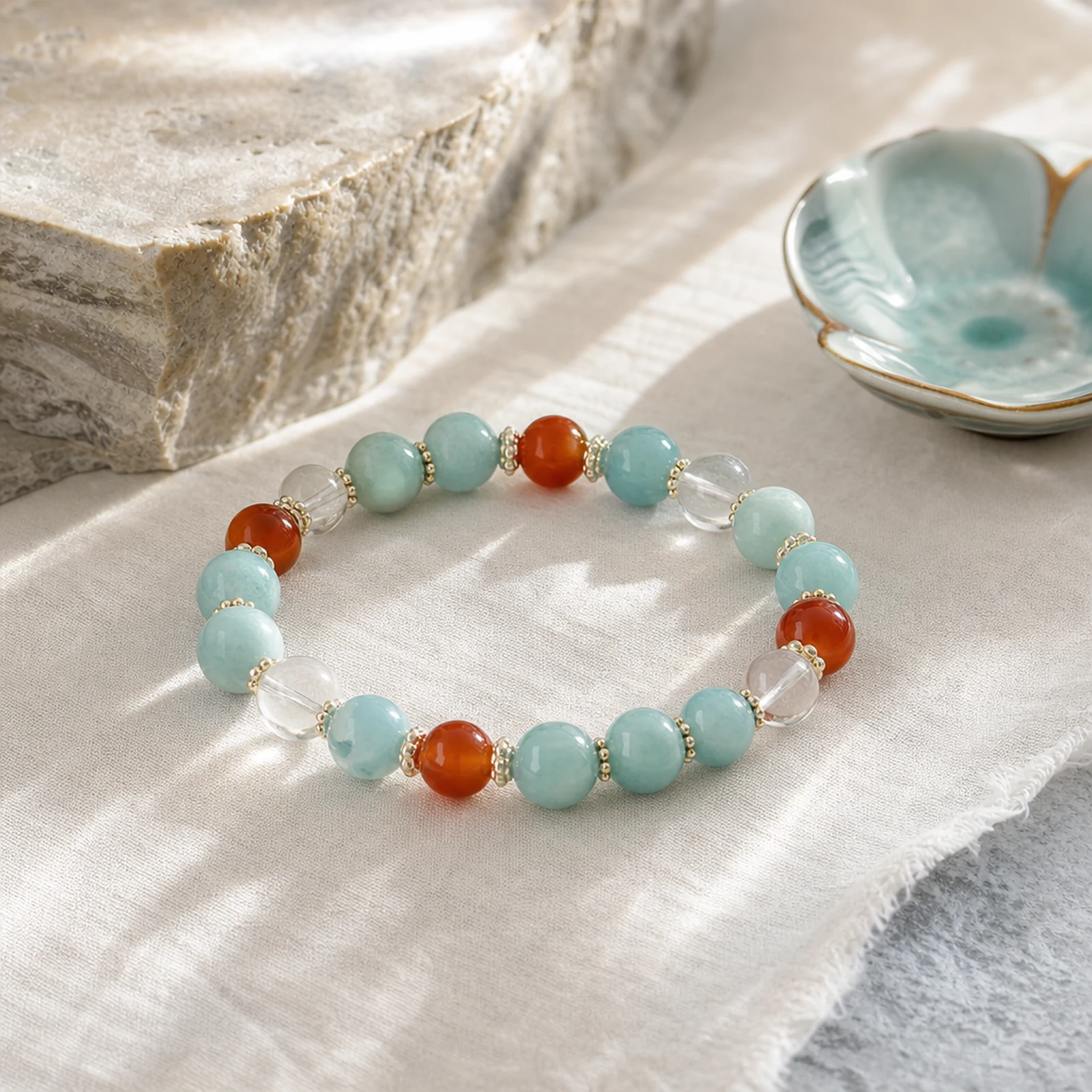 Amazonite Carnelian Bracelet quiet ritual setting