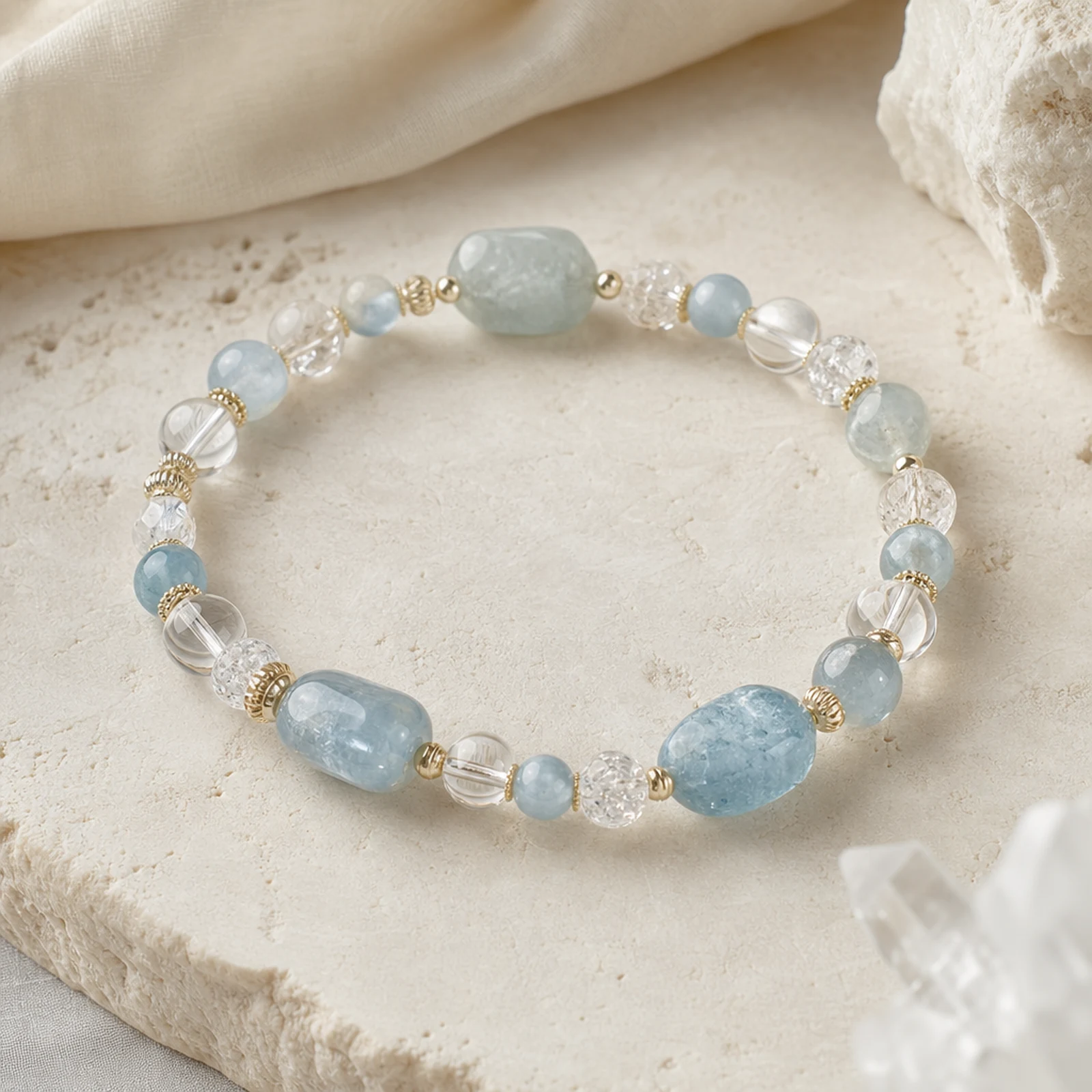 Aquamarine Silver Bracelet alternate angle