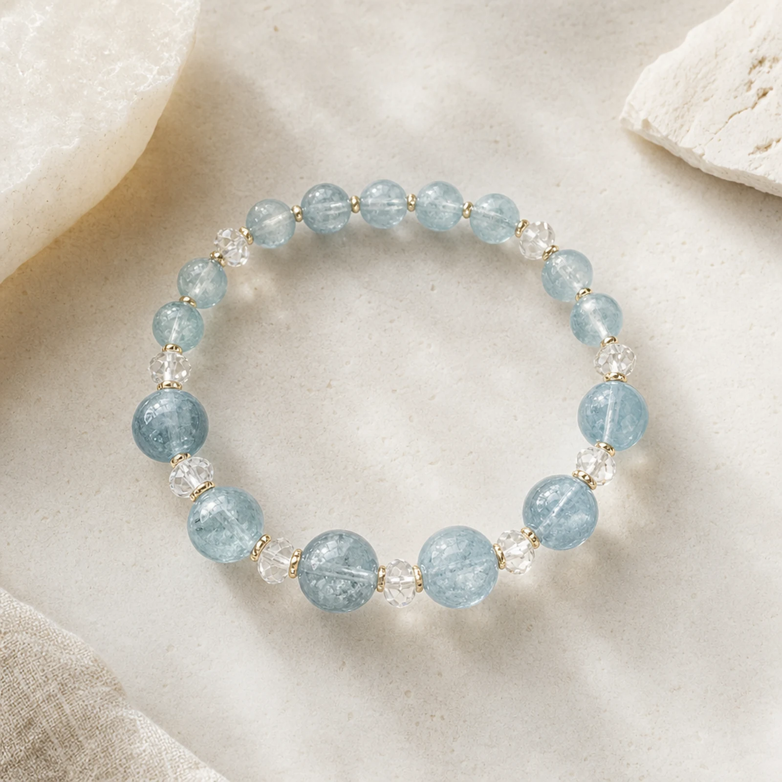 Aquamarine Silver Bracelet main view