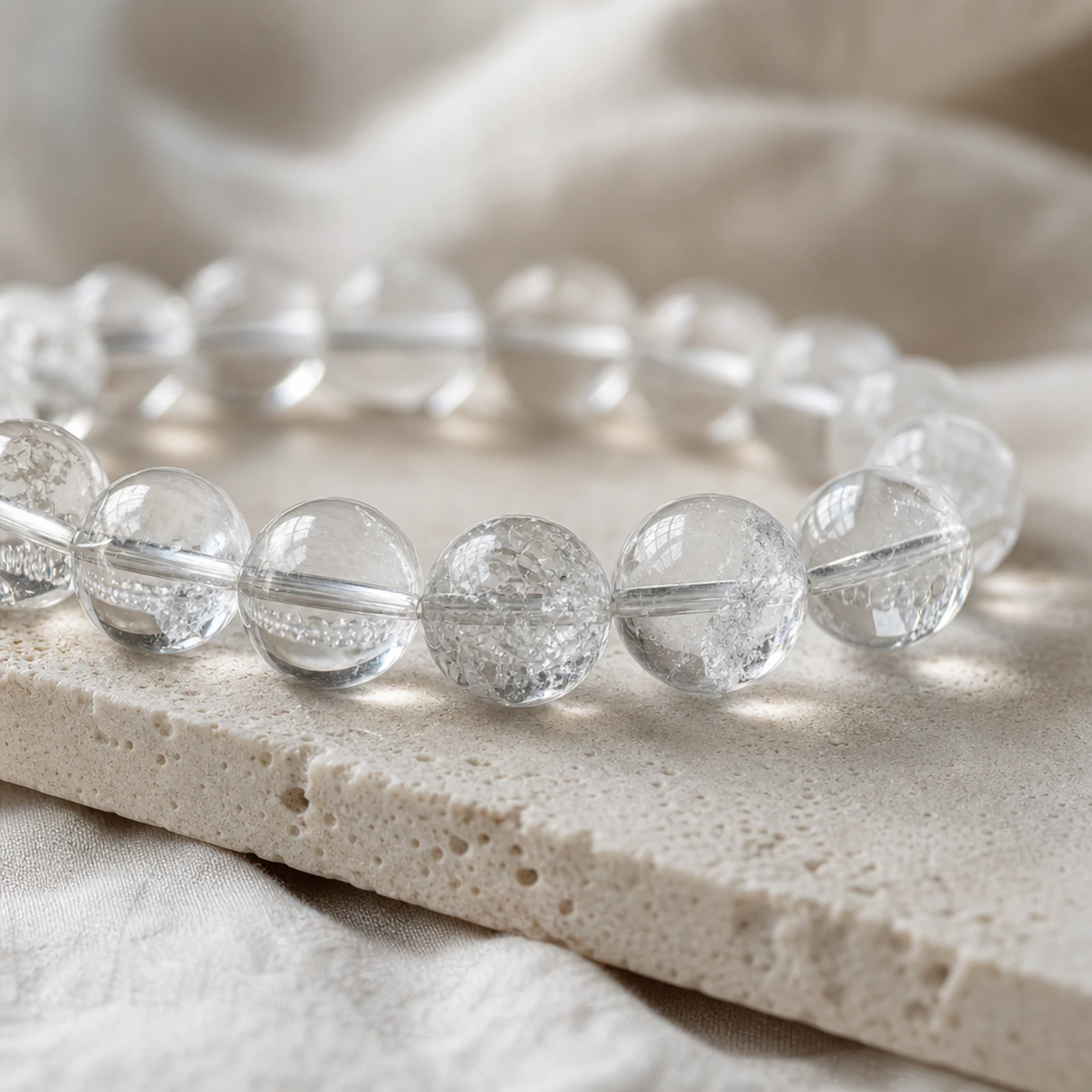 Clear Quartz Water Bracelet material detail