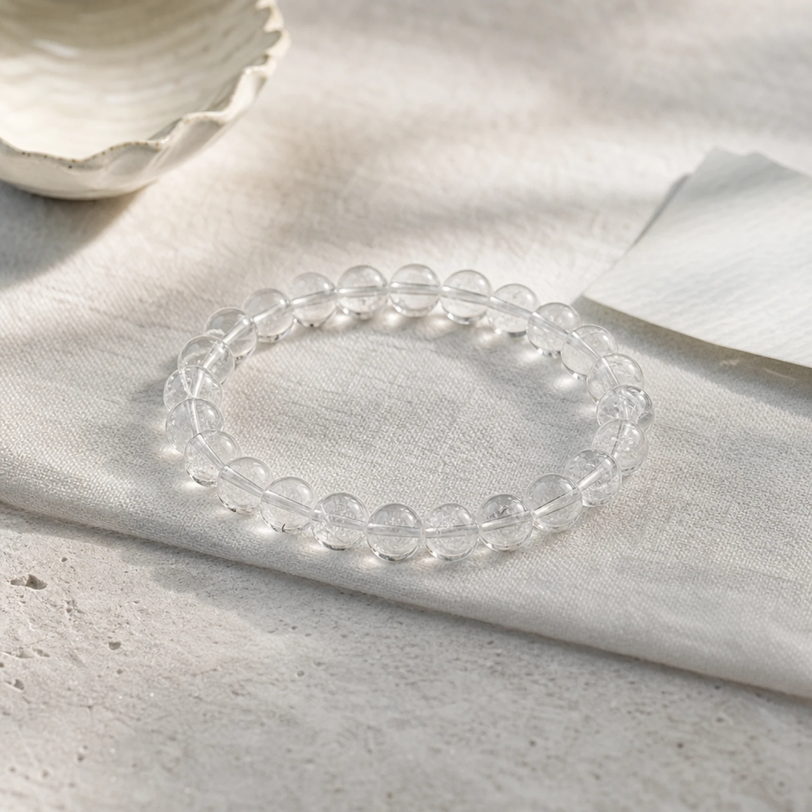 Clear Quartz Water Bracelet quiet ritual setting