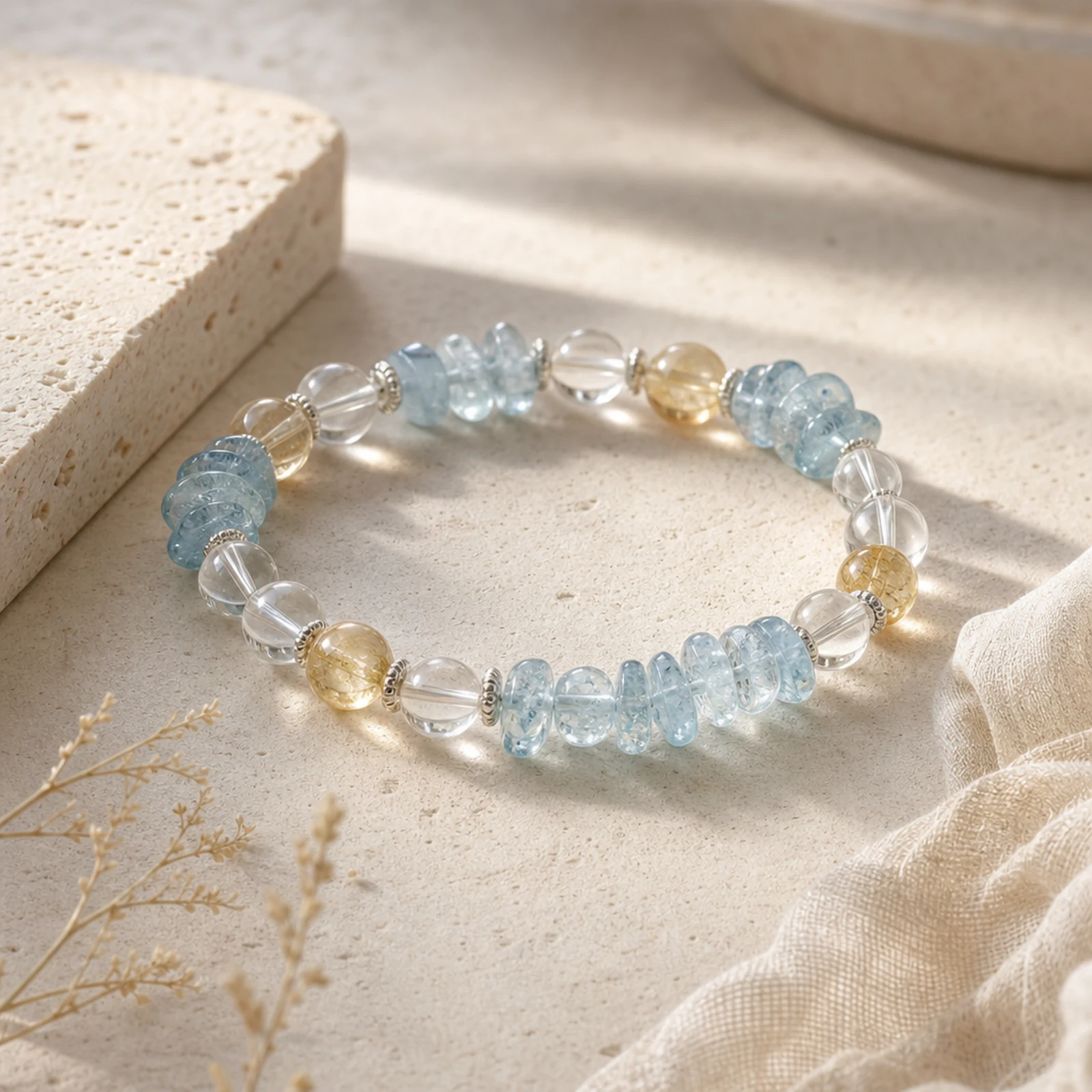 Aquamarine Citrine Bracelet alternate angle