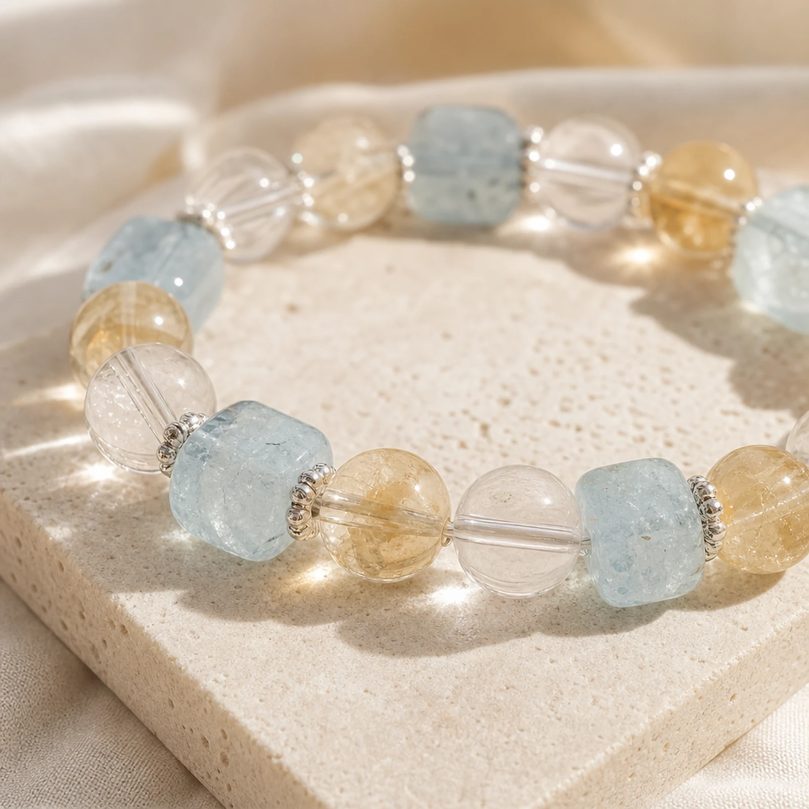 Aquamarine Citrine Bracelet material detail