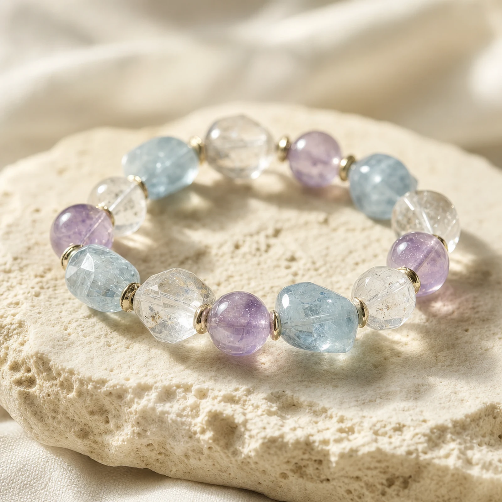 Topaz Aquamarine Bracelet material detail