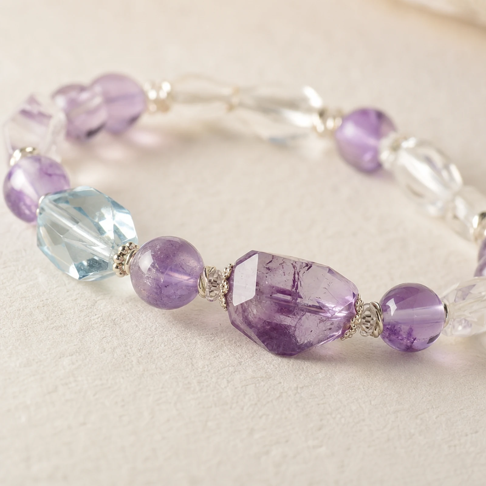 Amethyst Topaz Bracelet material detail