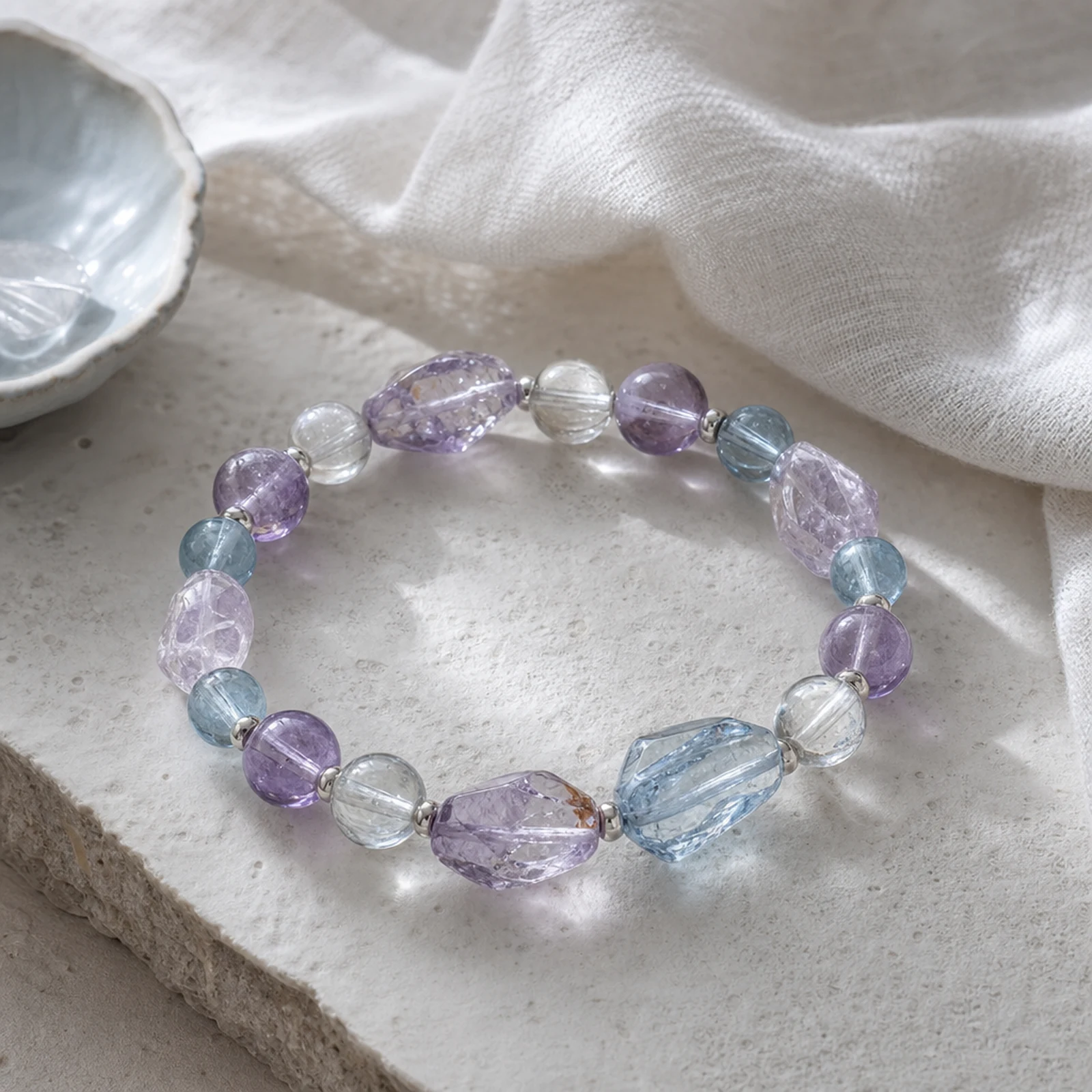 Amethyst Topaz Bracelet quiet ritual setting