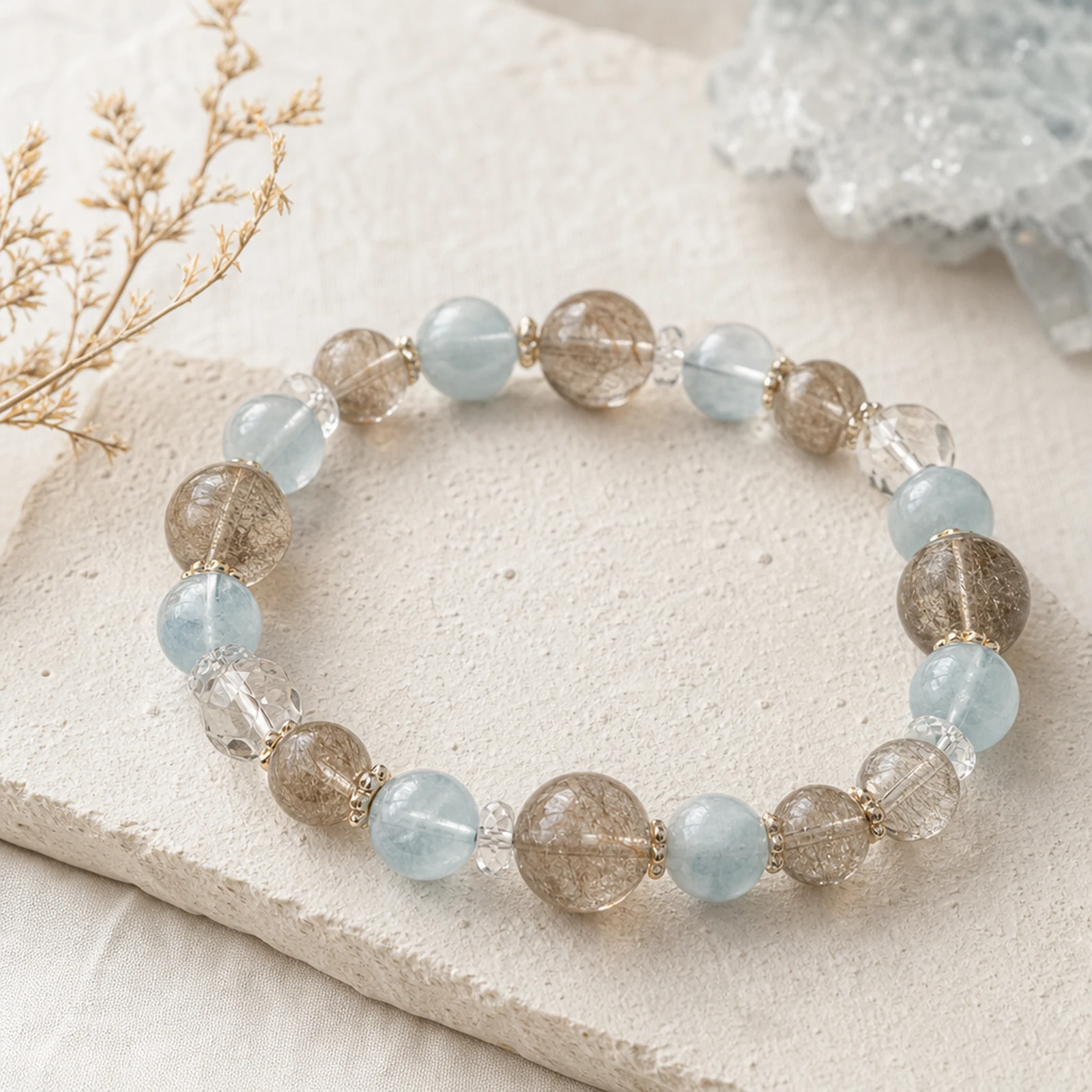 Aquamarine Lemurian Bracelet alternate angle