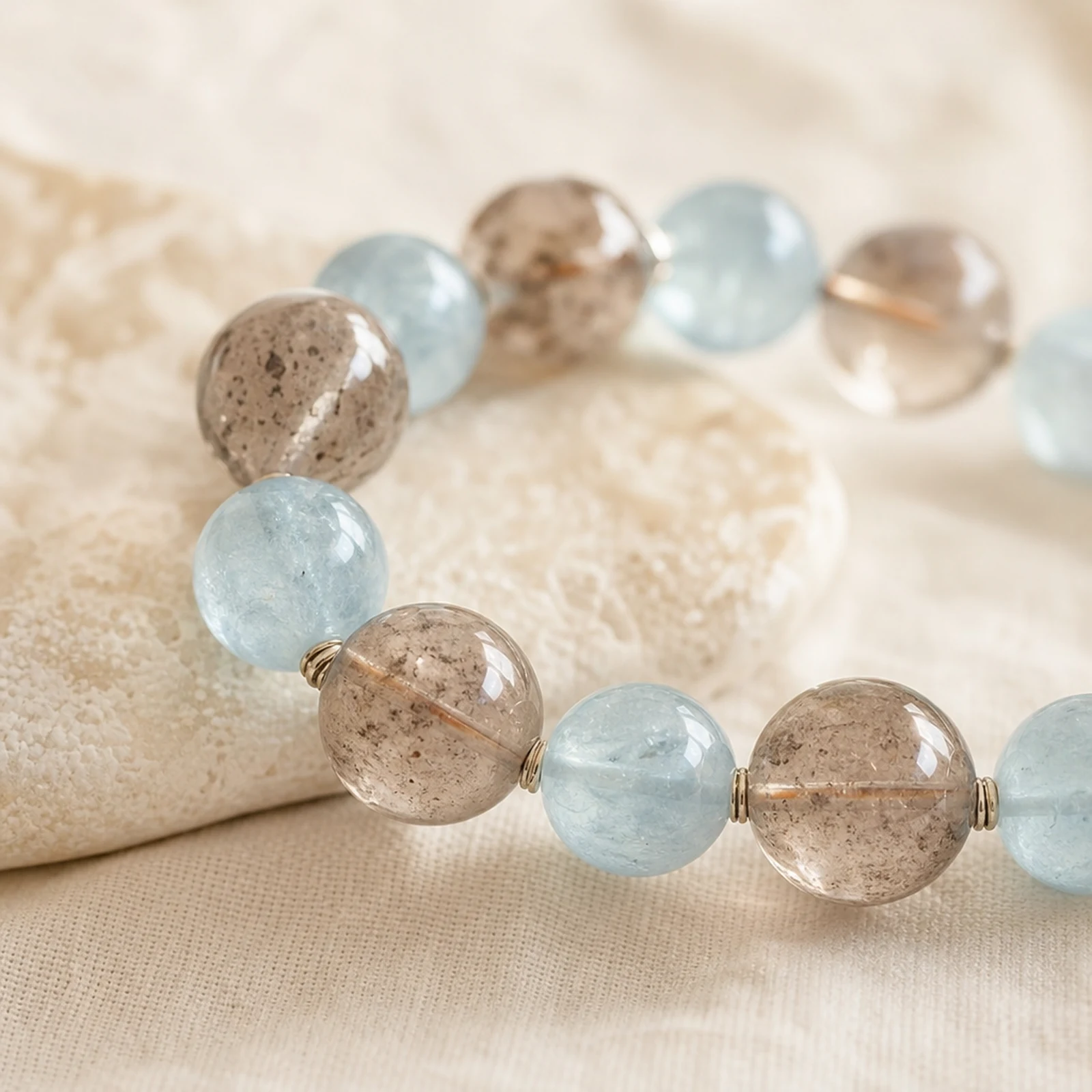 Aquamarine Lemurian Bracelet material detail
