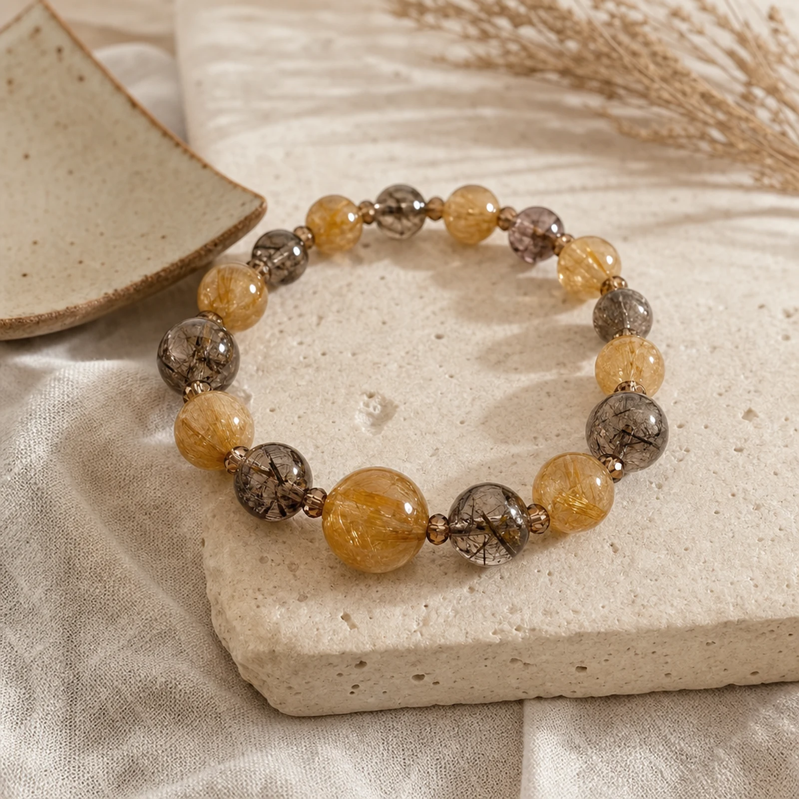 Golden Earth Bracelet quiet ritual setting