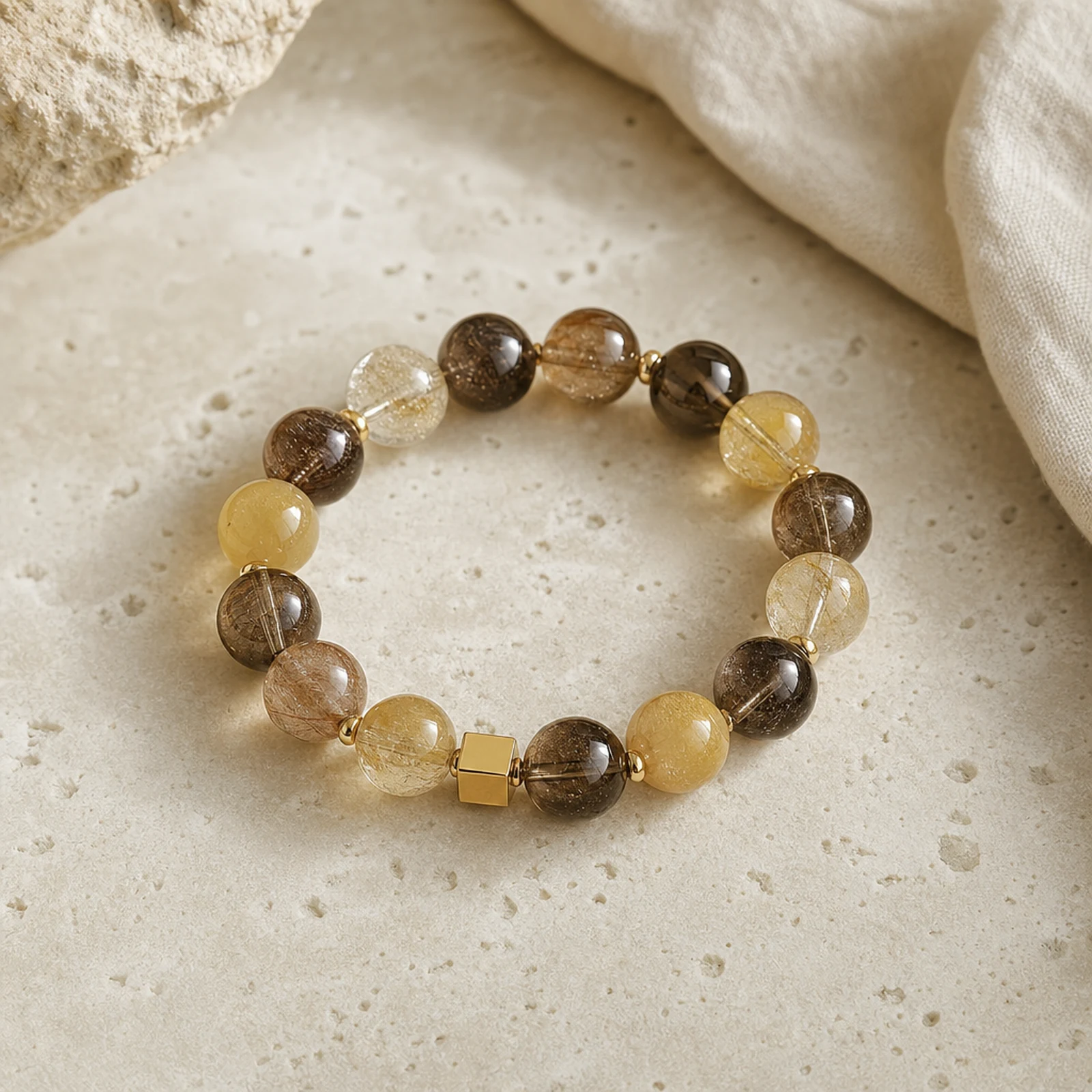Golden Square Earth Bracelet alternate angle