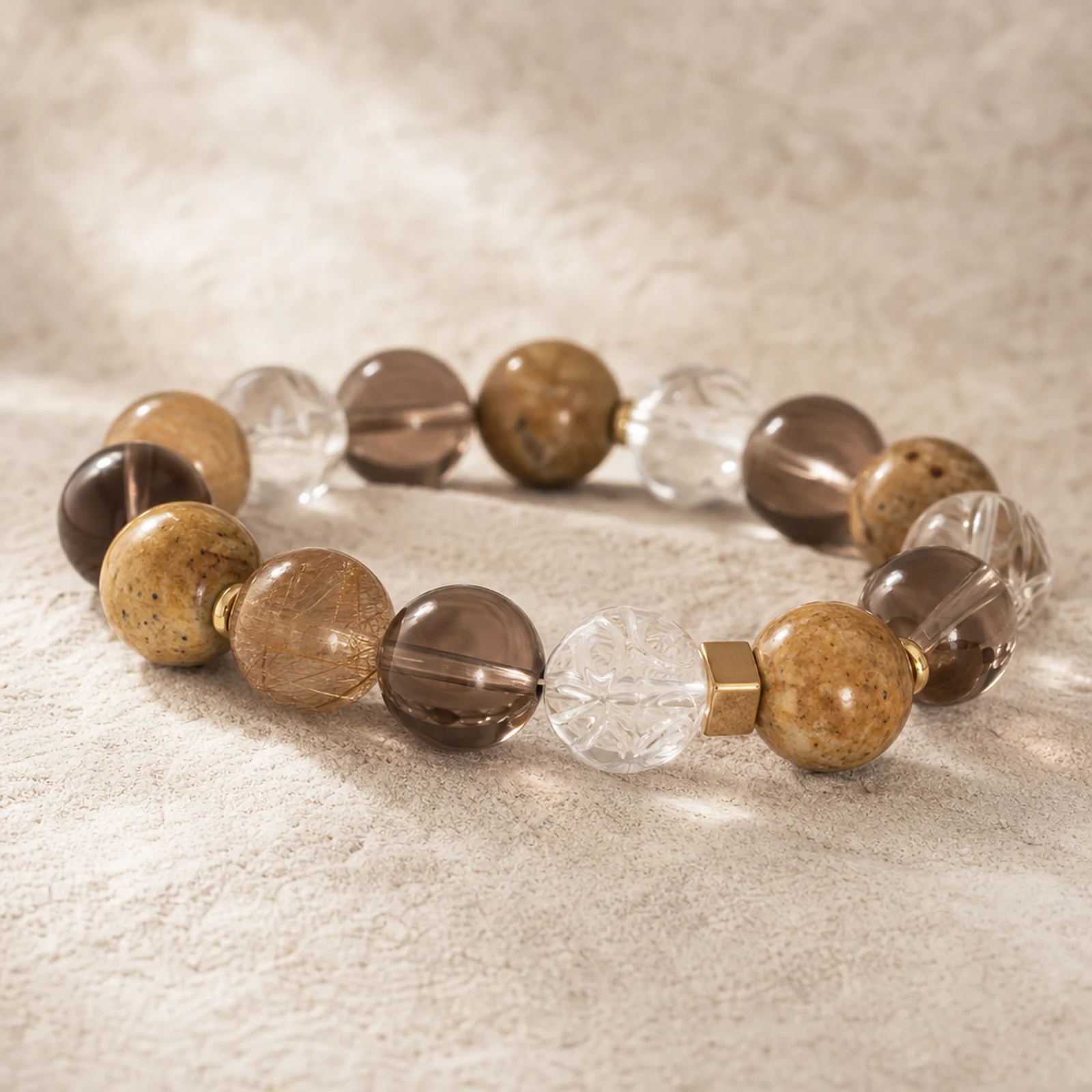 Golden Square Earth Bracelet material detail