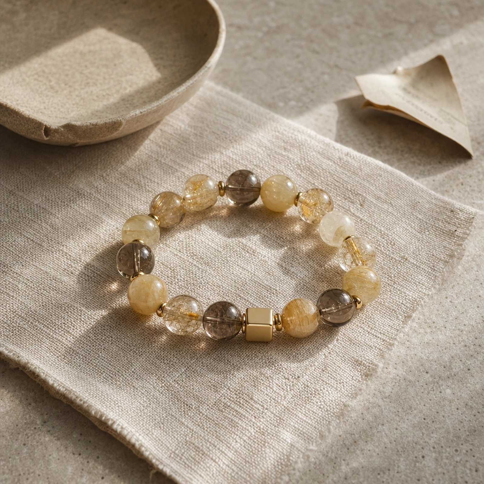 Golden Square Earth Bracelet quiet ritual setting