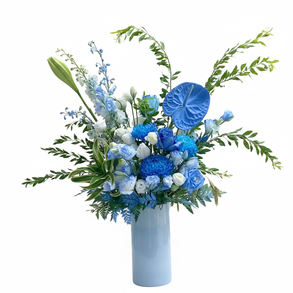 Blue Fireworks Chrysanthemum Arrangement