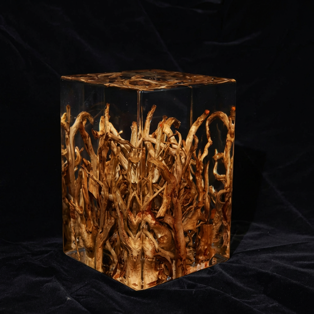 The Ethereal Root Monolith - Crystal Resin Side Table