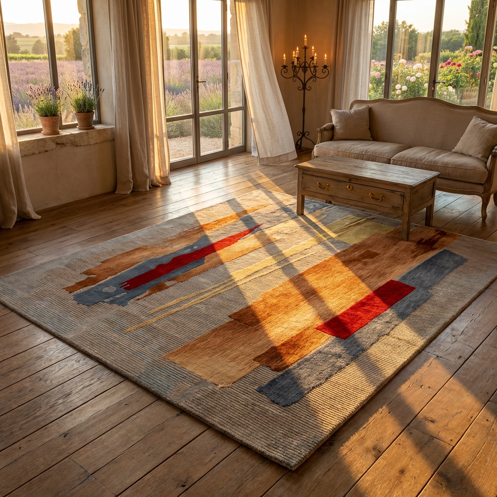 Chromatic Canvas Hand-Tufted Abstract Wool Rug