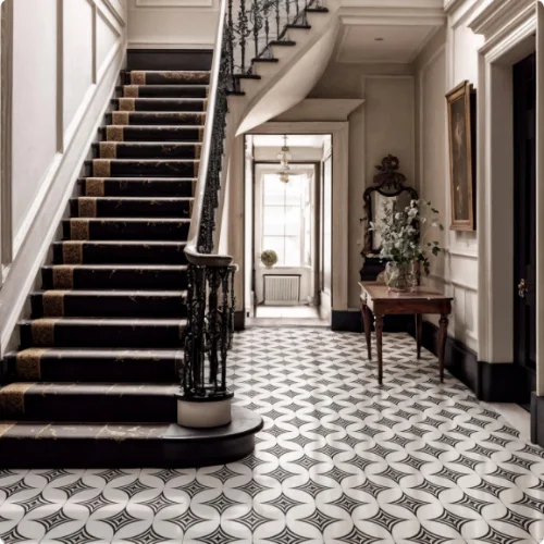 Geometric Waterjet Marble Mosaic Tile