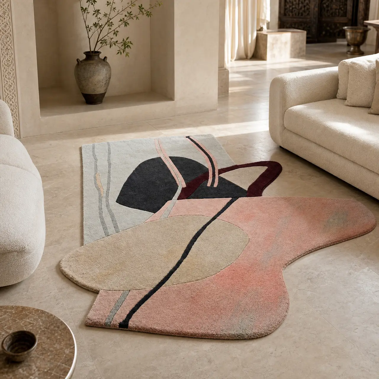 Artistic Abstract Geometric Wool Rug