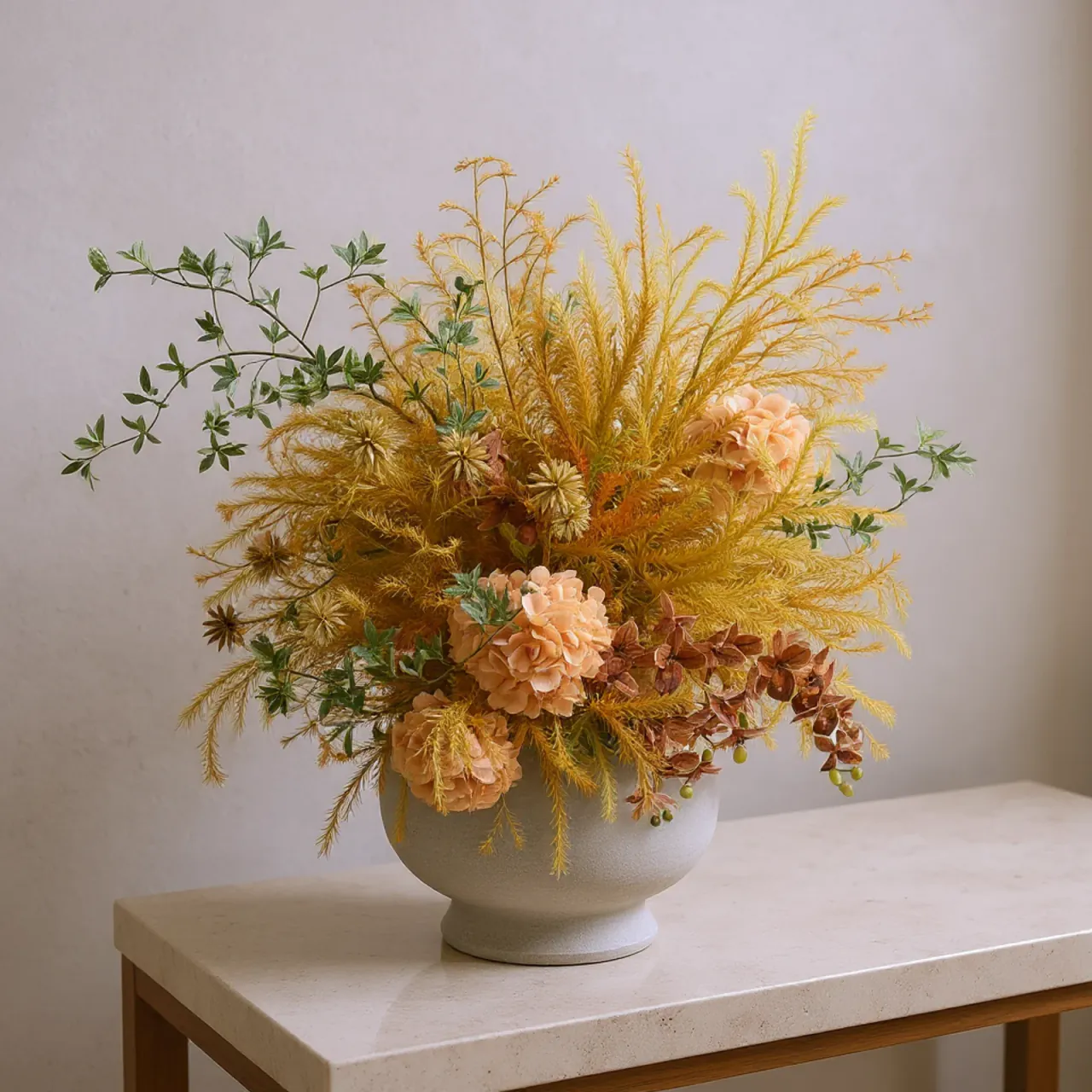 Orange Hydrangea, Fragrant Pine, Maple Leaf, Moth Orchid