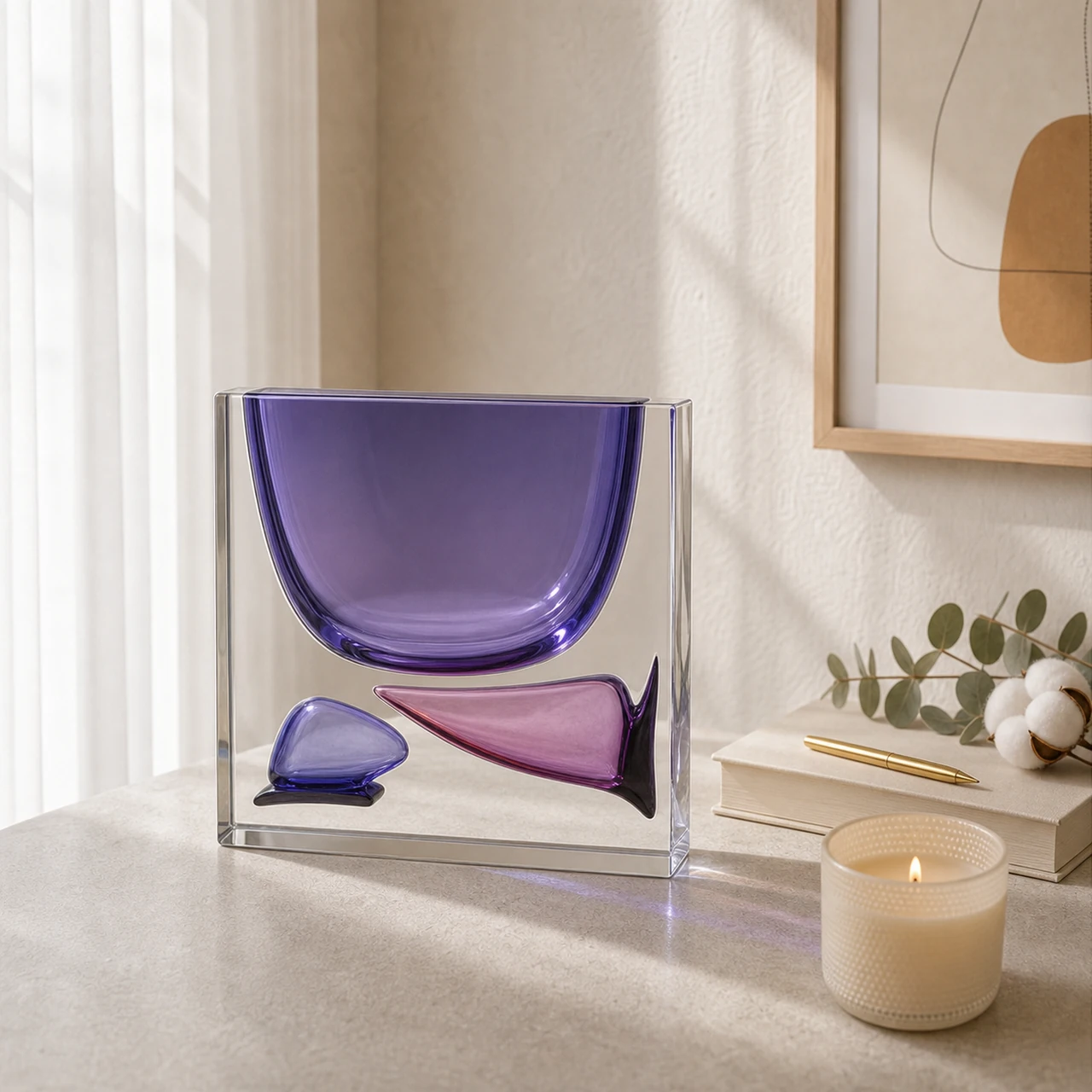 Sommerso Glass Vase, Violet alternate angle