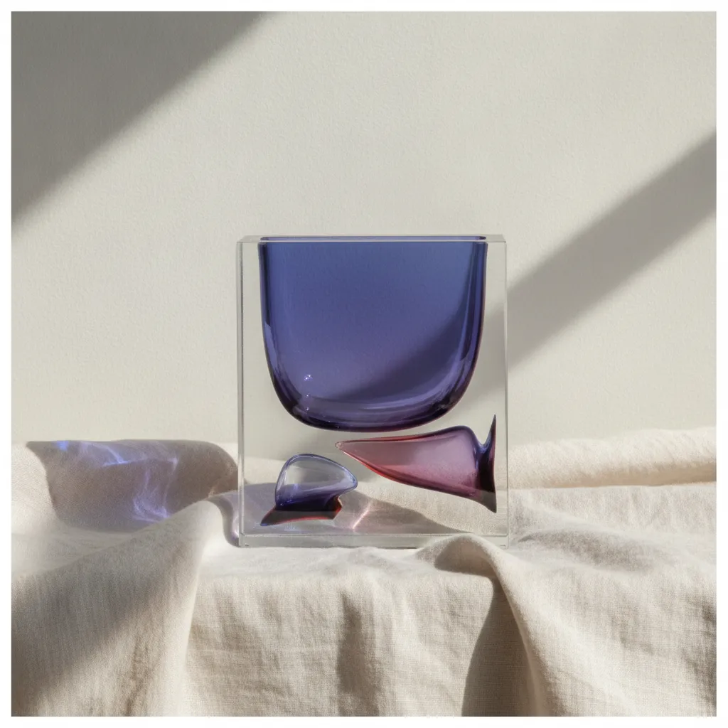 Sommerso Glass Vase, Violet