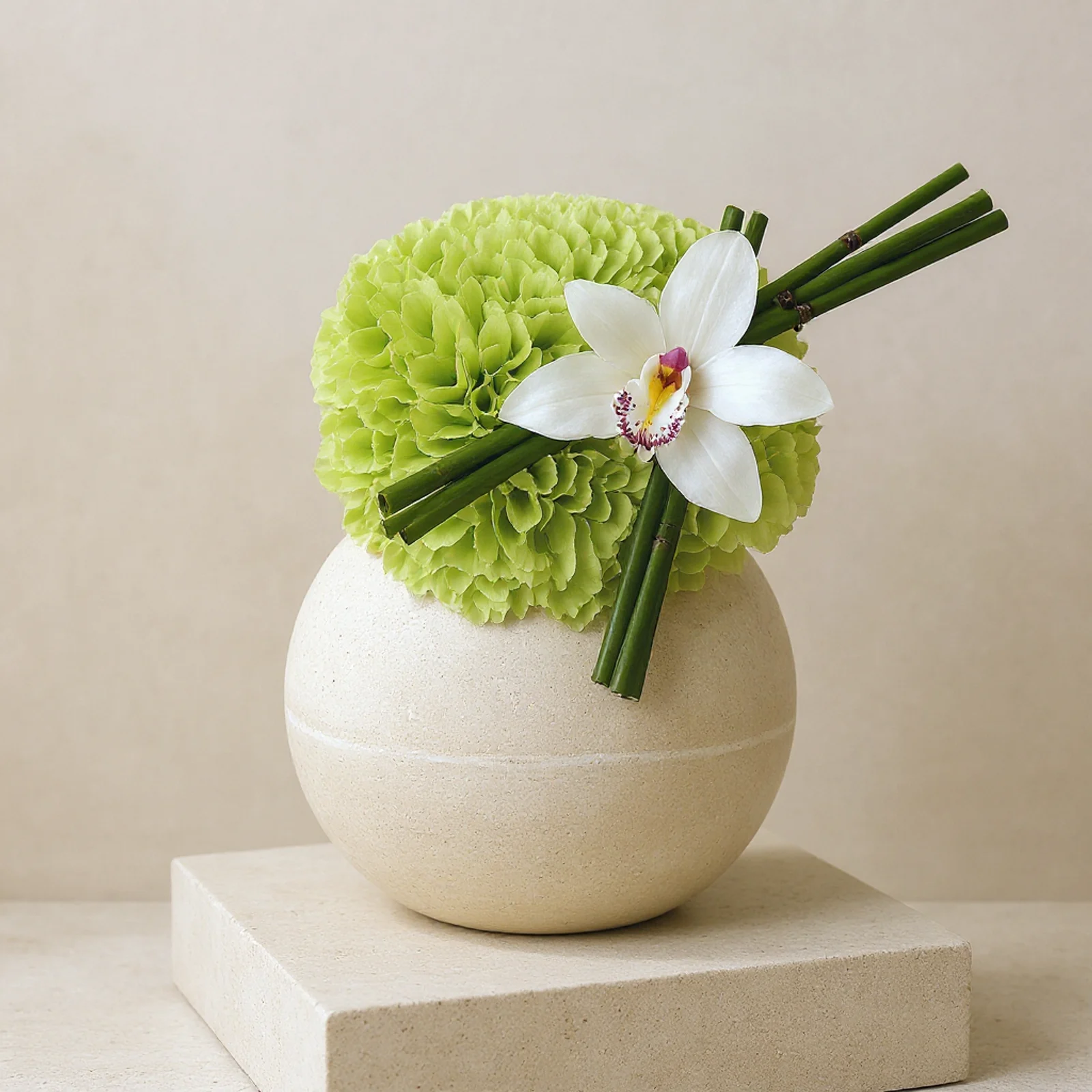 Petite Green Bottle Arrangement