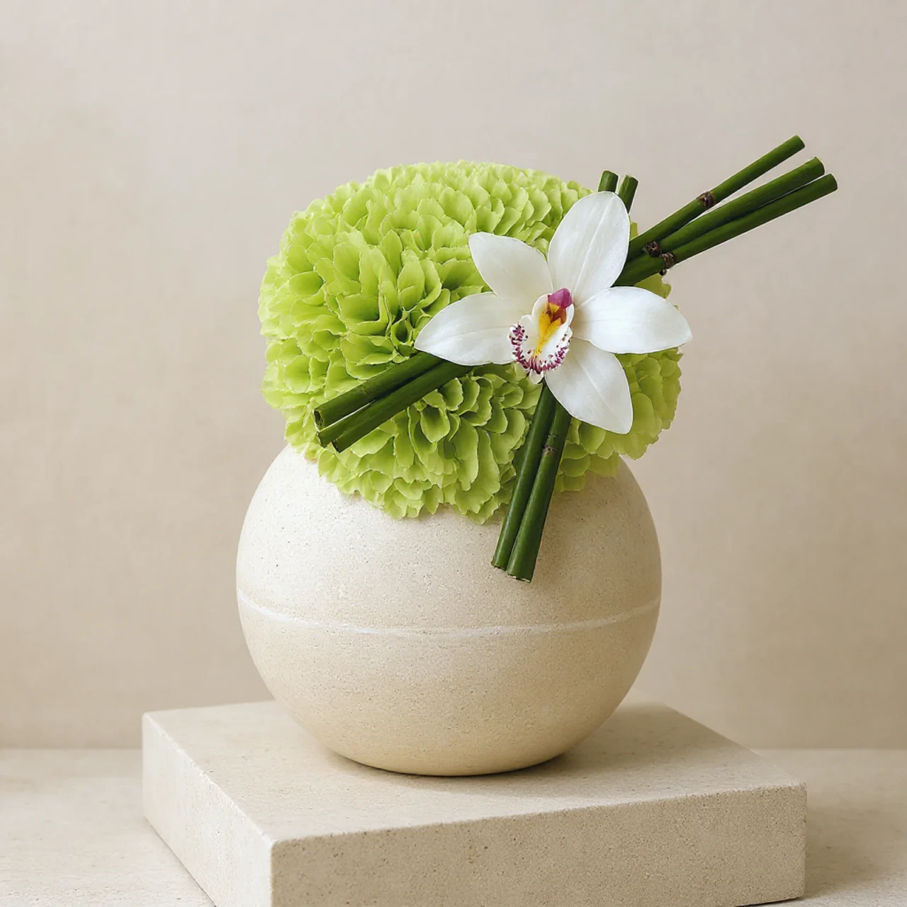 Petite Green Bottle Arrangement