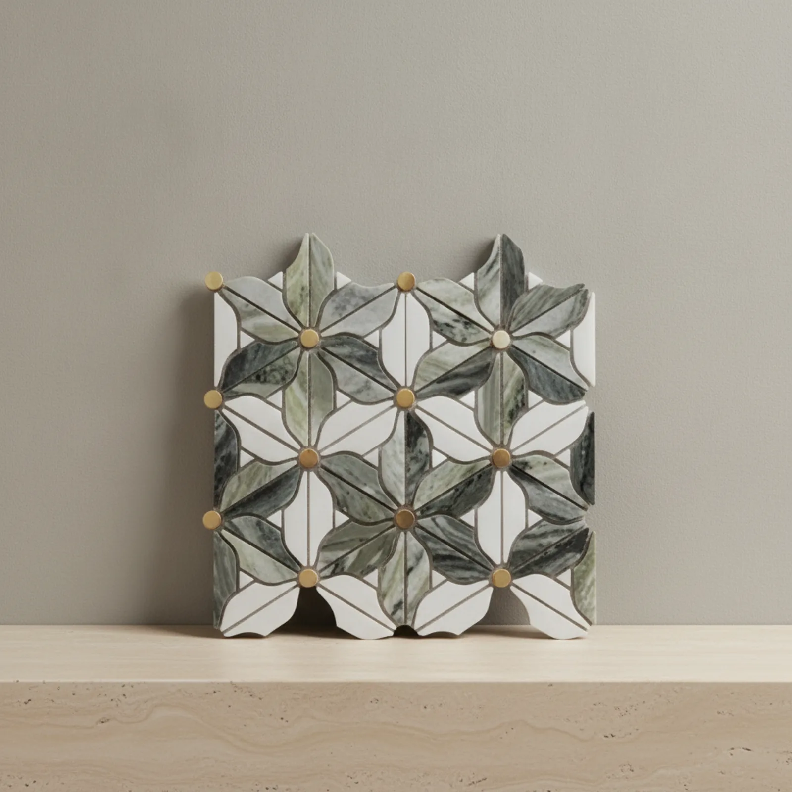 Pinwheel Blossom Marble Mosaic