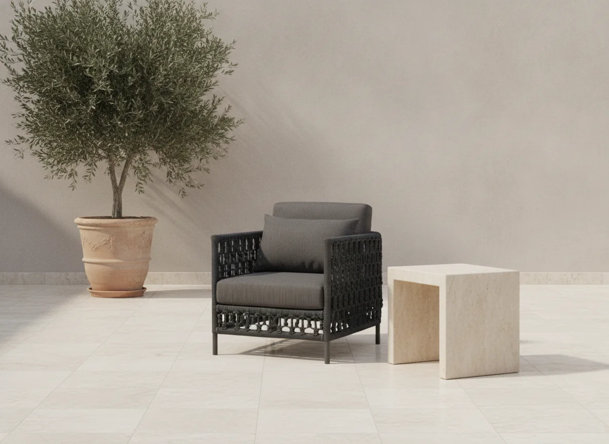 SILU Outdoor — Lulu lounge chair on a Gulf terrace