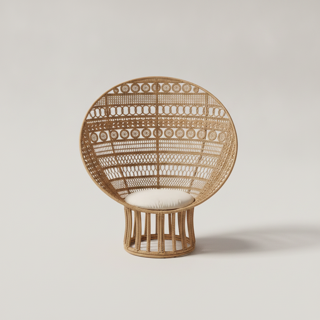 Safa Woven Sphere Lounge Chair — Brown