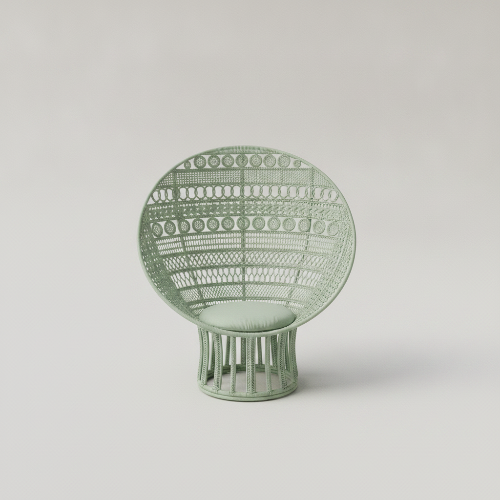 Safa Woven Sphere Lounge Chair — Green