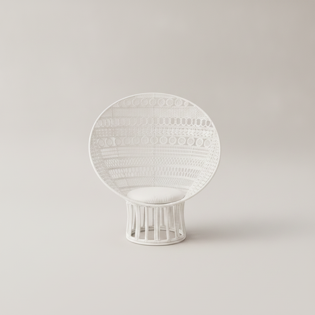 Safa Woven Sphere Lounge Chair — White