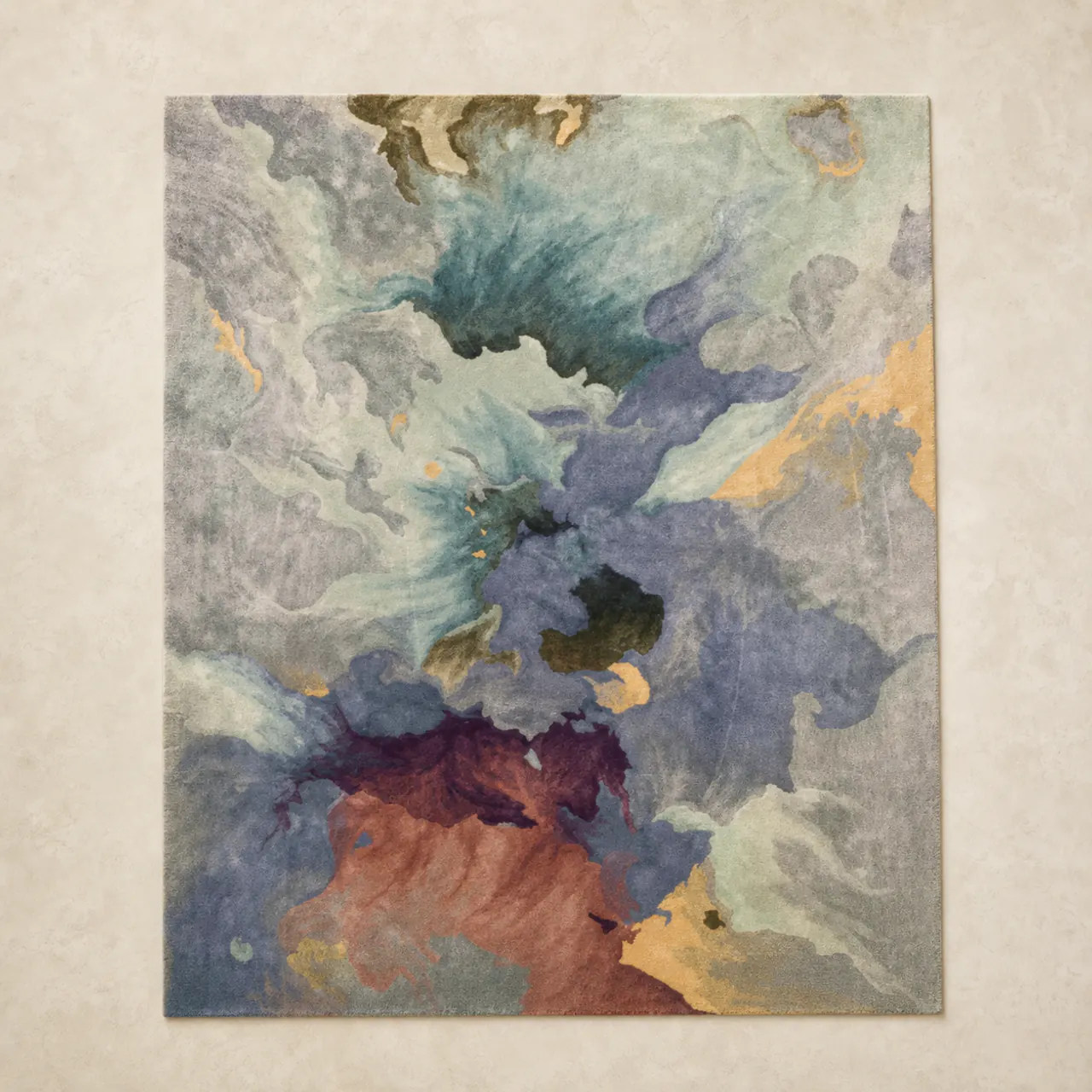 Abstract Art Hand-Knotted Wool Rug