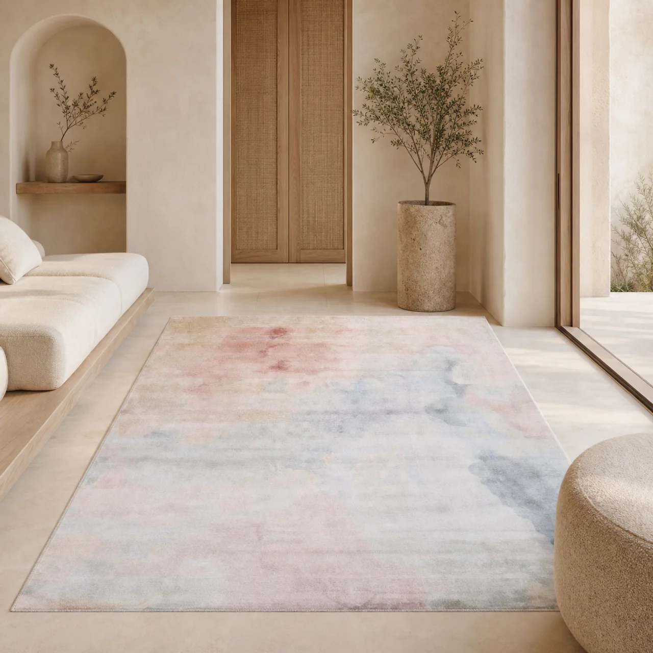 Ethereal Abstract Impressionist Wool Rug