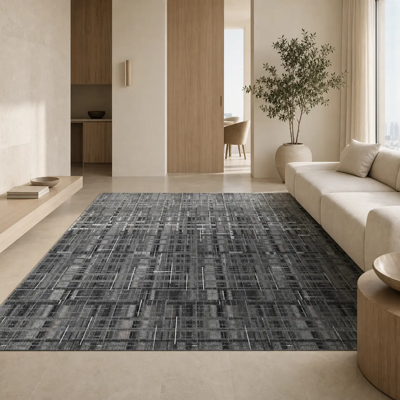 Urban Grid Wool Rug